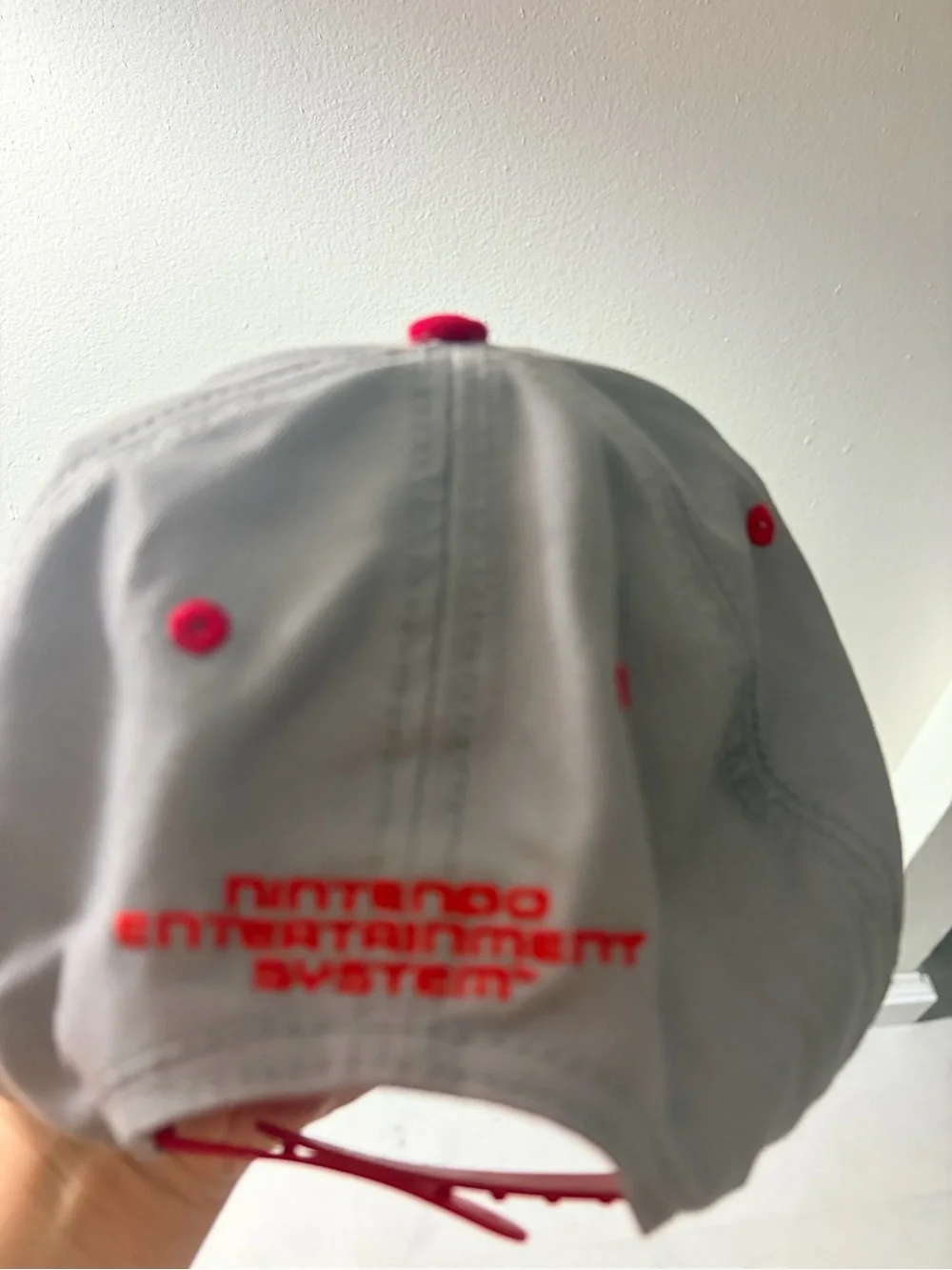 Nintendo Gray and Red NES Controller Embroidered Cap